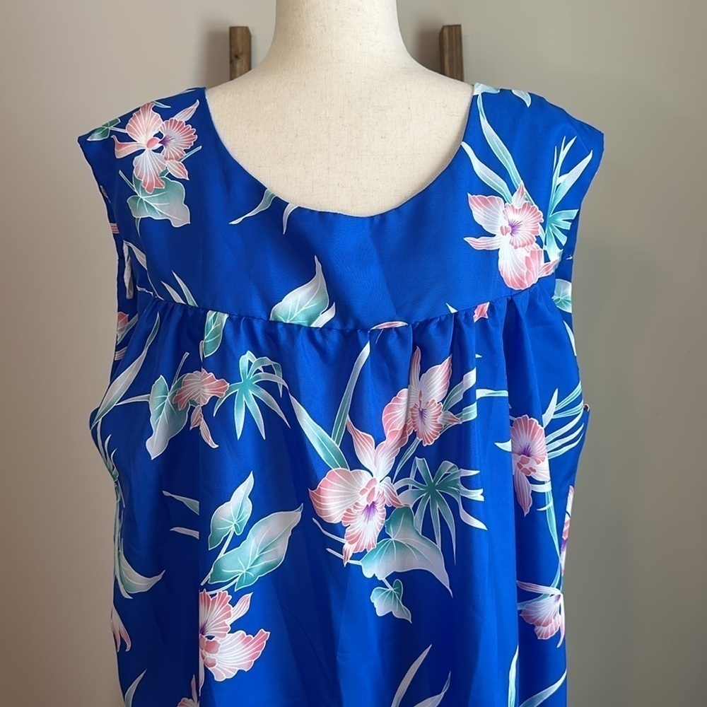Vintage Kailua Sportswear Hawaiian Sleeveless Floral Dress Size 2XL GUC - Picture 3 of 17